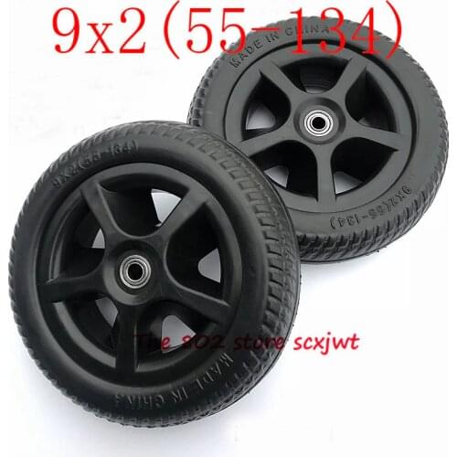 Newest 2pcs 9x2 (55-134) wheel tyre Childrens Tricycle Parts Rear Wheel Childrens Bicycle Wheels Babys Wheelbarrow