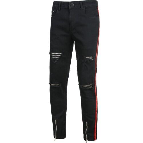 2021 New style slim stretch plus size fashion trousers straight black jeans men hot diamond light color