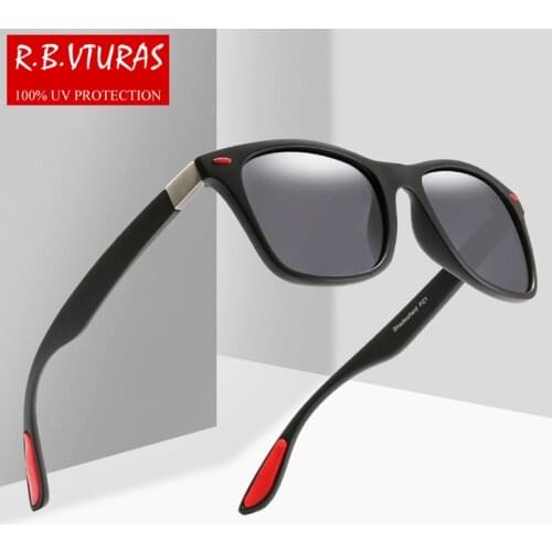 RBVTURAS BRAND DESIGN Classic Polarized Sunglasses Men Women Driving Square Frame Sun Glasses Male Goggles UV400 Gafas De Sol