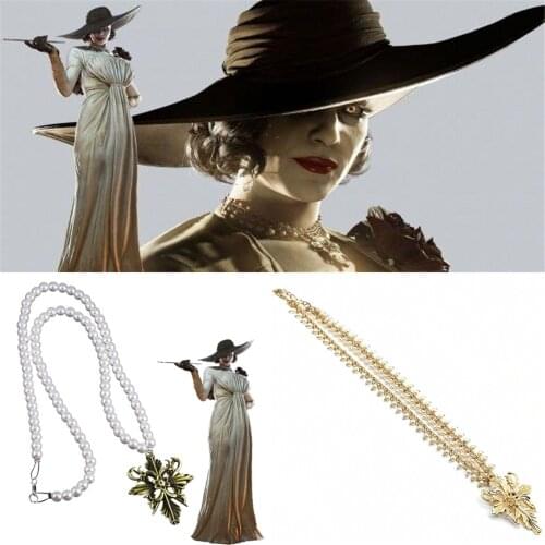 Game Village Lady Alcina Dimitrescu Cosplay Necklace Pendant Necklaces Accessories Prop