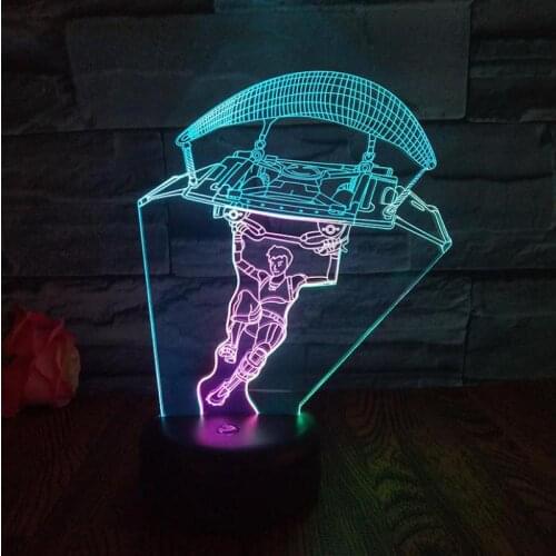 Skydiving Led 3d Seven color Nightlight touch USB and battery power supply Led Light Party Decoration lamp