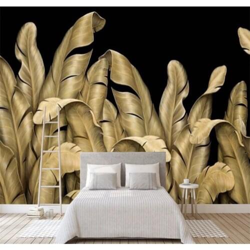 XUESU Custom 3D Wallpaper 8D Mural Banana Leaf Background Wall Decoration Painting