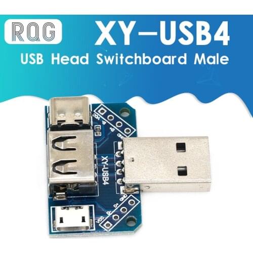 USB Head Switchboard Male USB Connector to Type-c Micro Female USB 2.54-4P transfer test board USB adapter plate XY-USB4