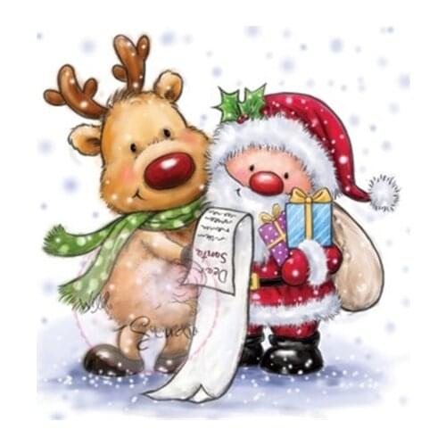 Santa Claus cartoon pattern Stamp And metal die Scrapbooking Alphabet Stamp Embossing Craft making Silicone Transparent Stamps