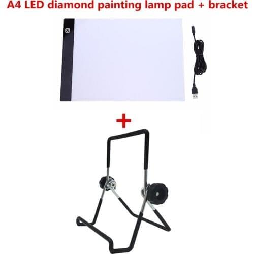 A4 LED Light Pad for Diamond Painting, USB Powered Light Board Kit, Adjustable Brightness with Detachable Stand and Clips