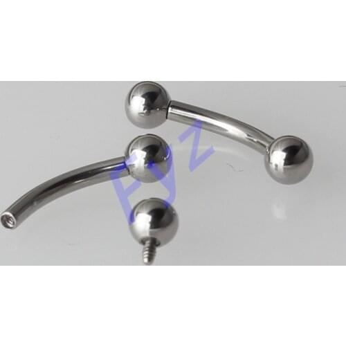 16G 14G G23 Titanium Eyebrow Piercings Internally Threaded Curved Banana Rings Helix Earring Trags Nipple Rings Jewelry
