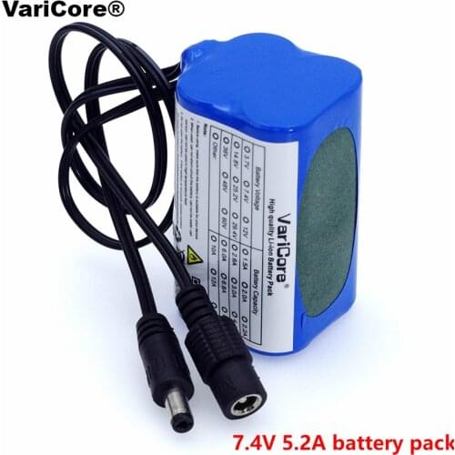 VariCore Protect 7.4V 5200mAh 8.4V 18650 li-lon Battery bicycle lights front headlight special battery DC 5.5*2.1MM
