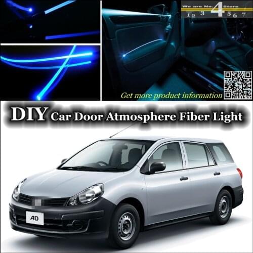 Interior Ambient Light Tuning Atmosphere Fiber Optic Band Lights For Nissan AD Van Y12 Inside Door Panel illumination Refit