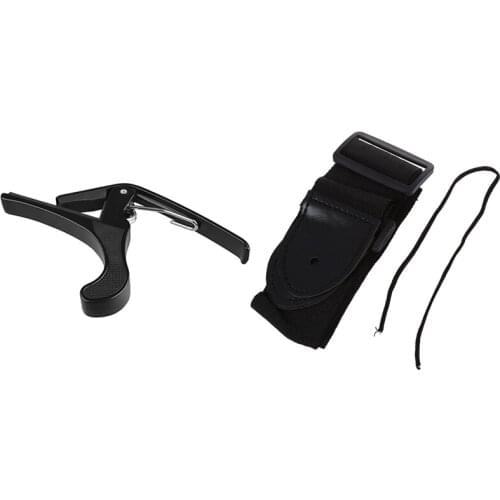 Premium Quick Change Folk Acoustic Electric Guitar Banjo Trigger Capo Key Clamp & Adjustable Guitar Strap 132 X 6Cm