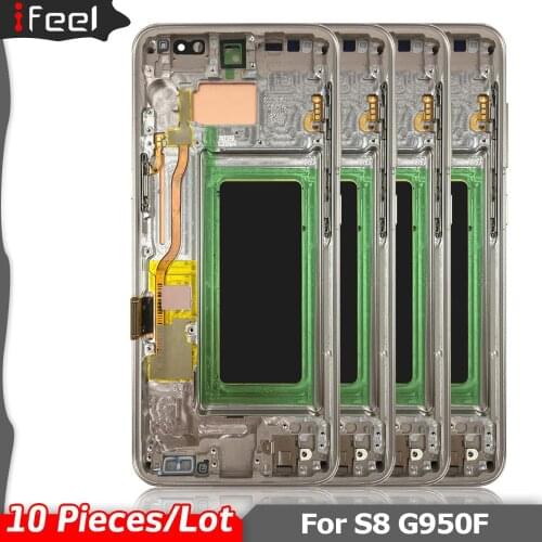 10 Pieces/Lot For Samsung Galaxy S8 S8 plus G950 G950F G955fd G955F G955 Lcd Display + Touch Screen with Frame
