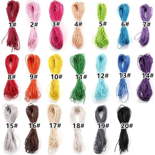 10 Meters 1MM Waxed Leather Thread Wax Cotton Cord String Strap Necklace Rope Bead For Shamballa Bracelet 20 Colors Choice