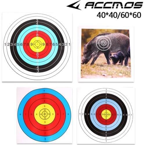10pcs 60*60 cm/40*40 cm Archery Shooting Target Paper Bow Hunting Archery Kit Standard Full Ring Single Spot