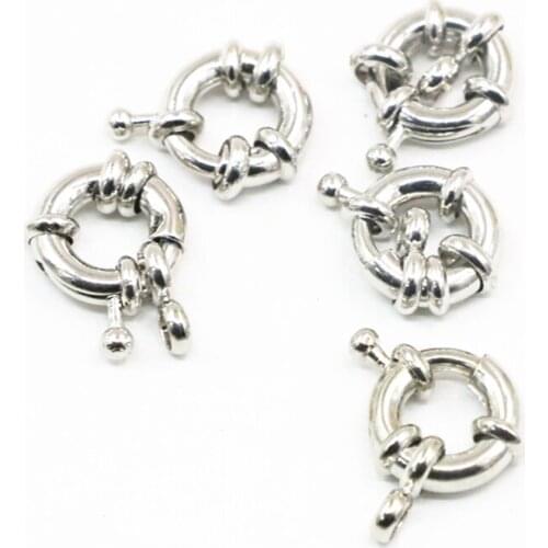 11mm 13mm Wholesale 10pcs Copper Silver Color Clasp Hook For DIY Necklace Bracelet Jewelry Making Accessories Findings A83