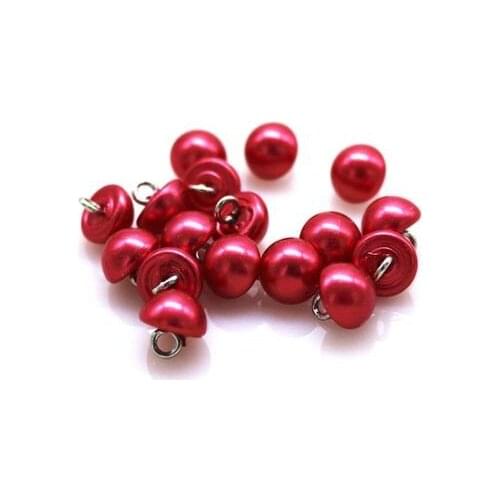 100pcs 8.5mm red Classic Fashion Round Button Pearl Buttons Sew On Clothing DIY Handmade button