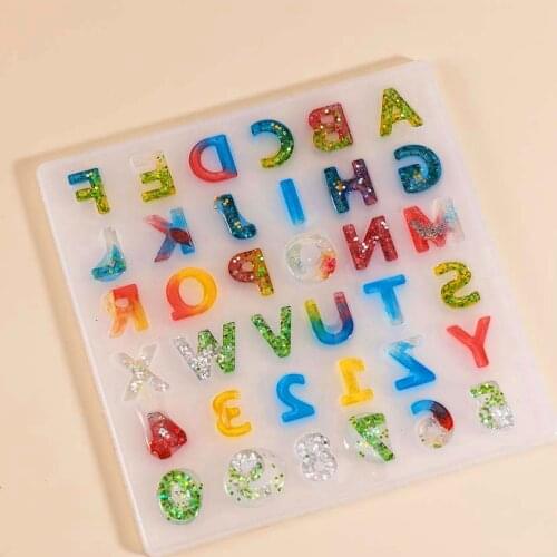 3D Letter Silicone Mold Crystal Epoxy Resin Molds DIY Jewelry Keychain Craft Decor Transparent Mold Home Ornament