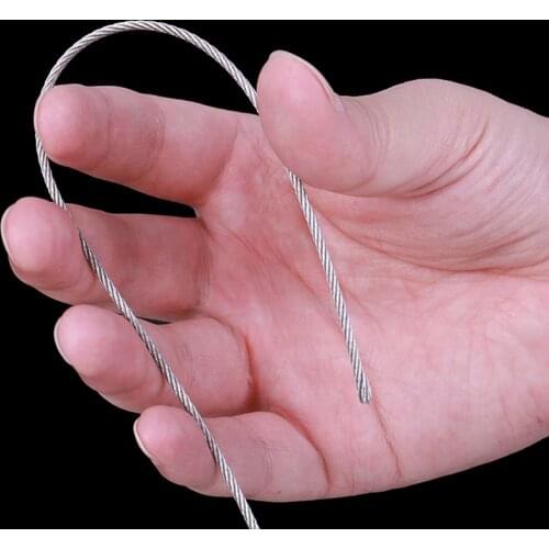 5m 304 Stainless Steel Soft Wire Rope Soft Fishing Lifting Cable Clothesline 7*7 Structure Diameter 0.5mm 1mm1.2mm1.5mm2mm3.0mm