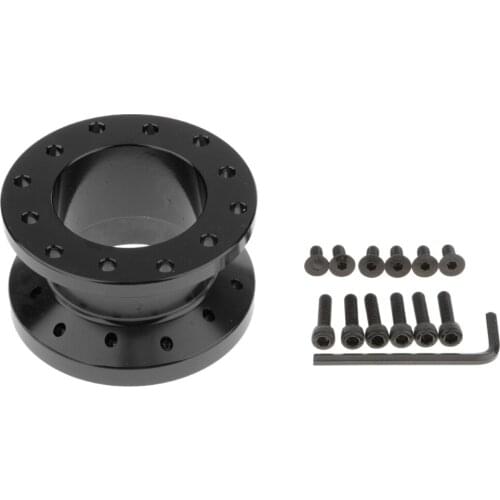 50mm Aluminium Steering Wheel Hub Boss Adapter Spacer Kit for Car Black