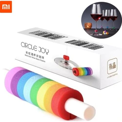 Circle Joy 8 Pcs Wine Glass Identification Ring Identification Markers Red Wine Food Contact Level Wide range of cups