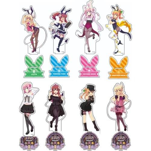 Anime The Demon Girl Next Door Yuko Yoshida Momo Chiyoda Lilith Acrylic Stand Model Plate Desktop Decor Bunny Girl Lace Series
