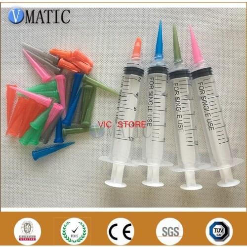 Free Shipping Non Sterilized Smt Solder Paste Liquid Dispenser Kits 10cc/ml Plastic Syringe With Needles (Total: 63Pcs)