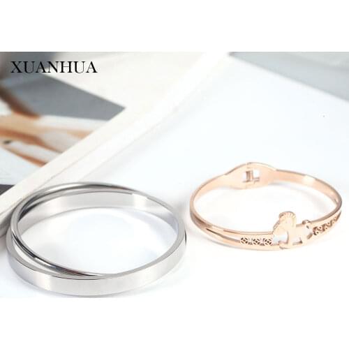 XUANHUA Stainless Steel Jewelry Cuff Bracelet Femme Jewellery Accessories Woman Vogue 2019 Bracelets Bangles For Women