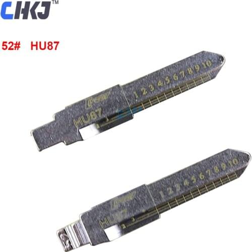 CHKJ 10pcs/lot Engraved Line Key Blank for Suzuki 2 in 1 LiShi HU87 Scale Shearing Teeth Blade Car Key Locksmith Tool Supplies