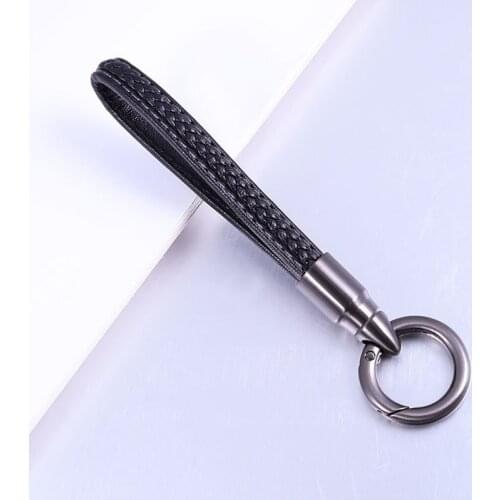 Top Grade Designer Metal Rotating Bullet Keychain Men Women Leather Car Key Chain Alloy Auto Keyring Pendant Accessories Gift