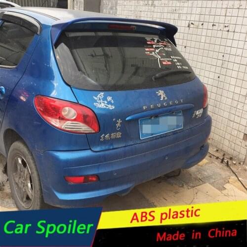 For Peugeot 207 Spoiler 2008-2013 ABS Material Car Rear Wing Primer Rear Sport Spoiler Press the tail Roof Spoiler 2009 2010