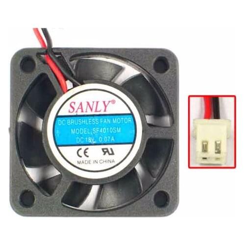 SANLY SF4010SM DC 18V 0.07A 40x40x10mm 2-wire Server Square Fan