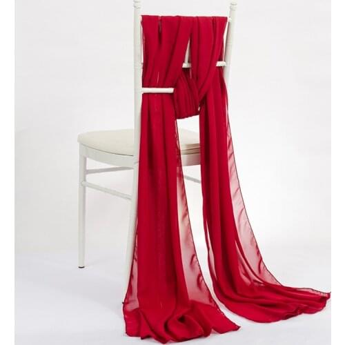 Elegant Hotel Wedding Banquet Scene Decoration Polyester Pure Color Chiffon Fabric Table Cloth