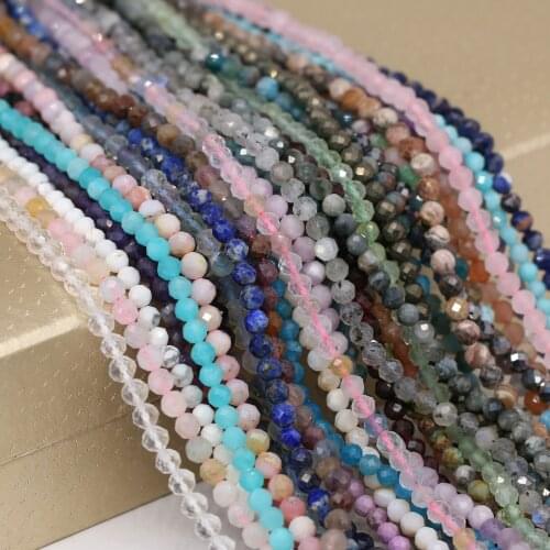 Natural Stone Beads Section Semi-Precious Loose Beads 4 MM For Jewelry Making DIY Necklace Bracelet Earrings Accessory