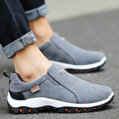 Oversize Wear-resistant Mens Sneakers Man Sport Shoes Plus Size Outdoor Non-slip Man Sports Shoes Gray Chaussure Running E-608