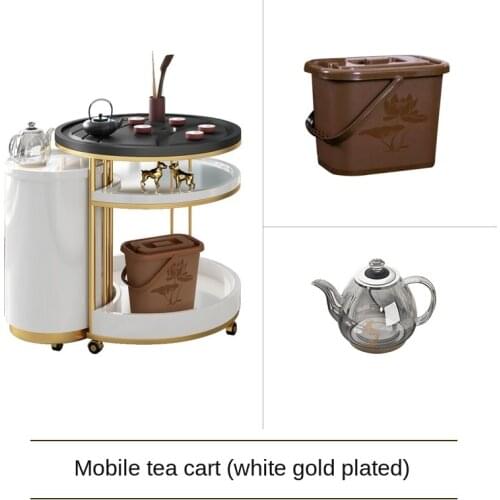 Round tea table simple post-modern living room multi-functional round with tea table fire stone kung fu coffee table