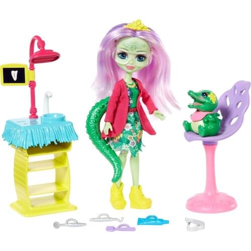 Enchantimals Dolls At The Picnic Play Set GFN55 Dragon Baby Surprise Package Figures DIY Building Block Figures Gift Toys Major