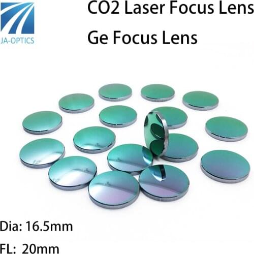 JA-Optics CO2 Laser Ge Lens Germanium Focus Lens Dia16.5 FL20m For Laser Engraving Cutting Machine