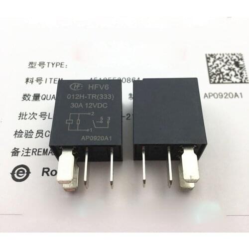HOT NEW CAR auto 12V relay HFV6 012H-TR HFV6-012H-TR 12VDC DC12V 12V 30A 4PIN