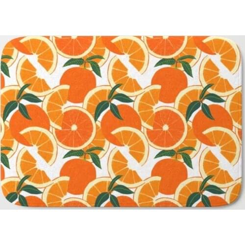 HOT Bathroom Rugs Orange Harvest Bath Mat Flannel Absorbent Non Slip Doormat Entrance Door Bath Room Mats