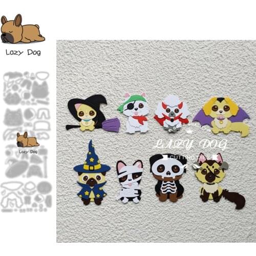 Dog Animal Halloween Metal Cutting Dies Scrapbooking Stencil DIY Mold Craft Embossing Die Cuts Card Making New Dies For 2021