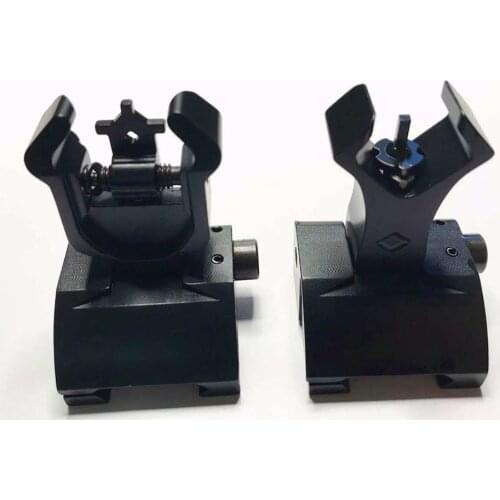Model 4 AR 15 Tactical Flip up Front Rear Sight Sights Set Iron Diamond Apertures Dual Windage Adjustment