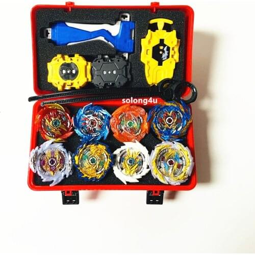 MQ 8PCS Superking Spinning Tops Storage Set With Launcher Christmas Toys Gift