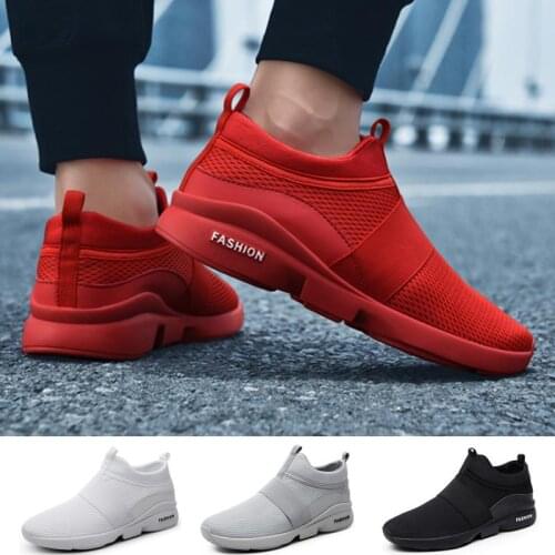 Mens Sneakers Fashion Slip-on Outdoor Lightweight Breathable Casual Running Shoes