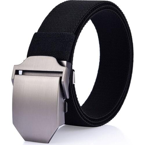 HOT Luxury Mens Belts Belt Fashionable Classic Brand Metal Buckle Strap Brand Masculino Canvas Strap Pure Color NS27