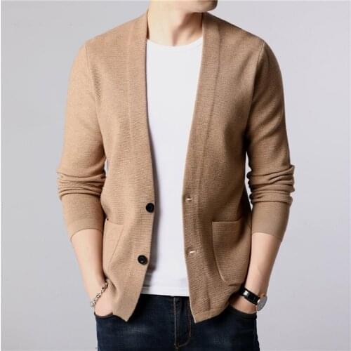 Sweater Men Autumn Winter Warm Cashmere Wool Cardigan Men Streetwear Fashion Sweaters Coat Men With Pockets