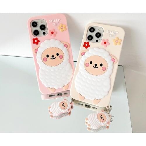 Cute Cartoon Sheep Case for iPhone 12 11 Pro X XR XS Max 6 6s 7 8 Plus SE 2020 mini Lovely Goat Soft Silicone Cover
