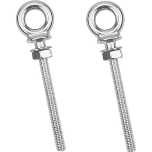 Set Of 2pcs Stainless Steel Eye Bolts Corrosion Resistant Boat Part M8x80mm