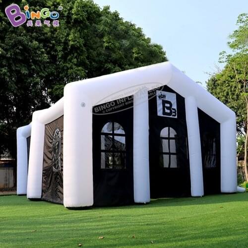 Custom Built 7.4x6.4x4.3 Meters White and Black Inflatable Event Tent for Advertising Toys BG-T0345