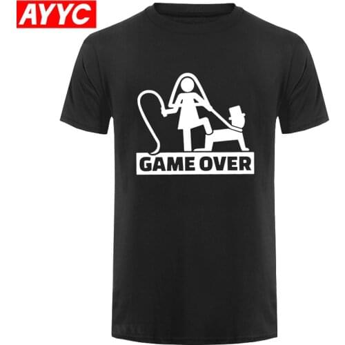 New Game Over Marriage Whip And Chain Funny Wedding Gift T Shirts Mens Short Sleeve O Neck Casual Dress Problem Solved T shirts