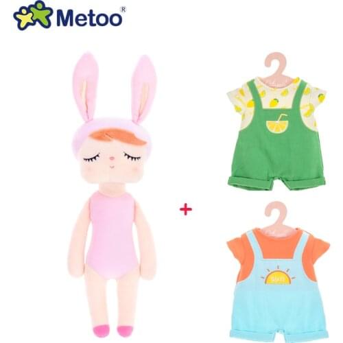 Metoo Genuine Dress up Angela Plush Dolls Baby Toy Gift Lace Bunny Rabbit Animals zero plush doll for Children Girl Kids Toys