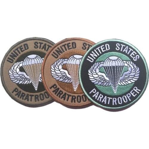 United States PARATRO Patches USAF AIRBORNE military US army badge Tactical hook patches AIRSOFT for coat jacket
