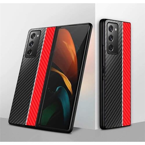 Carbon Fiber Pattern Phone Case for Samsung Galaxy Z fold2 Protective Sleeve for Samsung Galaxy Z fold2 5G Phone